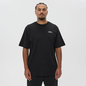 Helme Front Embroidery Signature Tee Black