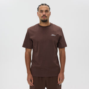 Helme Front Embroidery Signature Tee Coffee