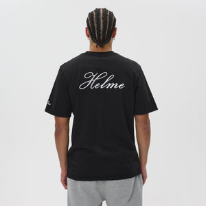 Helme Back Embroidery Signature Tee Black