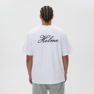 Helme Back Embroidery Signature Tee White