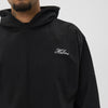 Helme Front Embroidery Signature Oversized Hoodie Black
