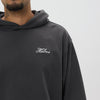 Helme Front Embroidery Signature Oversized Hoodie Charcoal