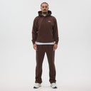 Helme Front Embroidery Signature Oversized Hoodie Coffee