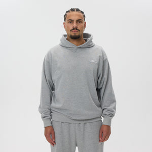 Helme Front Embroidery Signature Oversized Hoodie Grey
