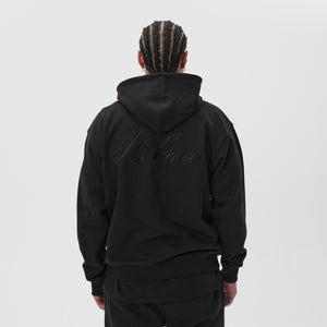 Helme Back Embroidery Signature Oversized Hoodie Black
