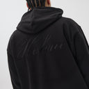 Helme Back Embroidery Signature Oversized Hoodie Black