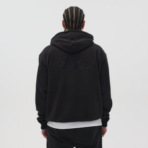 Helme Back Embroidery Signature Oversized Hoodie Black