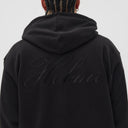 Helme Back Embroidery Signature Oversized Hoodie Black