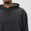 Helme Back Embroidery Signature Oversized Hoodie Charcoal