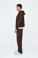 Helme Front Embroidery Signature Oversized Hoodie Coffee
