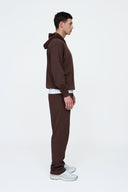 Helme Front Embroidery Signature Oversized Hoodie Coffee