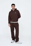 Helme Front Embroidery Signature Oversized Hoodie Coffee