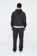 Helme Front Embroidery Signature Oversized Hoodie Charcoal