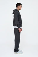 Helme Front Embroidery Signature Oversized Hoodie Charcoal