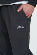 Helme Embroidery Signature Open Hem Jogger Charcoal