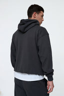 Helme Front Embroidery Signature Oversized Hoodie Charcoal