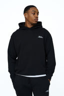 Helme Front Embroidery Signature Oversized Hoodie Black