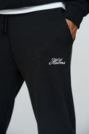 Helme Embroidery Signature Open Hem Jogger Black