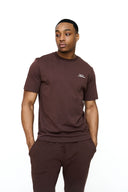 Helme Front Embroidery Signature Tee Coffee