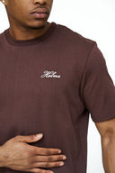 Helme Front Embroidery Signature Tee Coffee