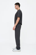 Helme Front Embroidery Signature Tee Charcoal