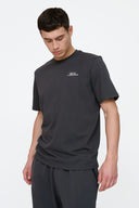 Helme Front Embroidery Signature Tee Charcoal