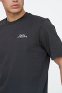 Helme Front Embroidery Signature Tee Charcoal