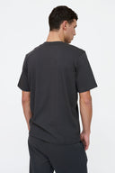 Helme Front Embroidery Signature Tee Charcoal