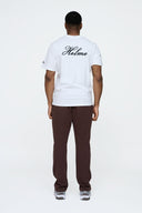 Helme Back Embroidery Signature Tee White