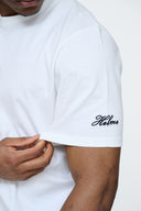 Helme Back Embroidery Signature Tee White