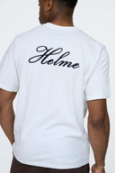 Helme Back Embroidery Signature Tee White