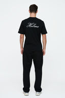 Helme Back Embroidery Signature Tee Black