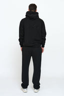 Helme Back Embroidery Signature Oversized Hoodie Black