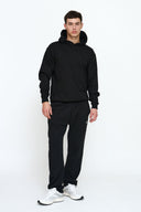 Helme Back Embroidery Signature Oversized Hoodie Black