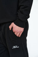 Helme Back Embroidery Signature Oversized Hoodie Black
