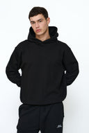 Helme Back Embroidery Signature Oversized Hoodie Black