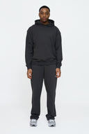 Helme Back Embroidery Signature Oversized Hoodie Charcoal