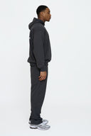 Helme Back Embroidery Signature Oversized Hoodie Charcoal